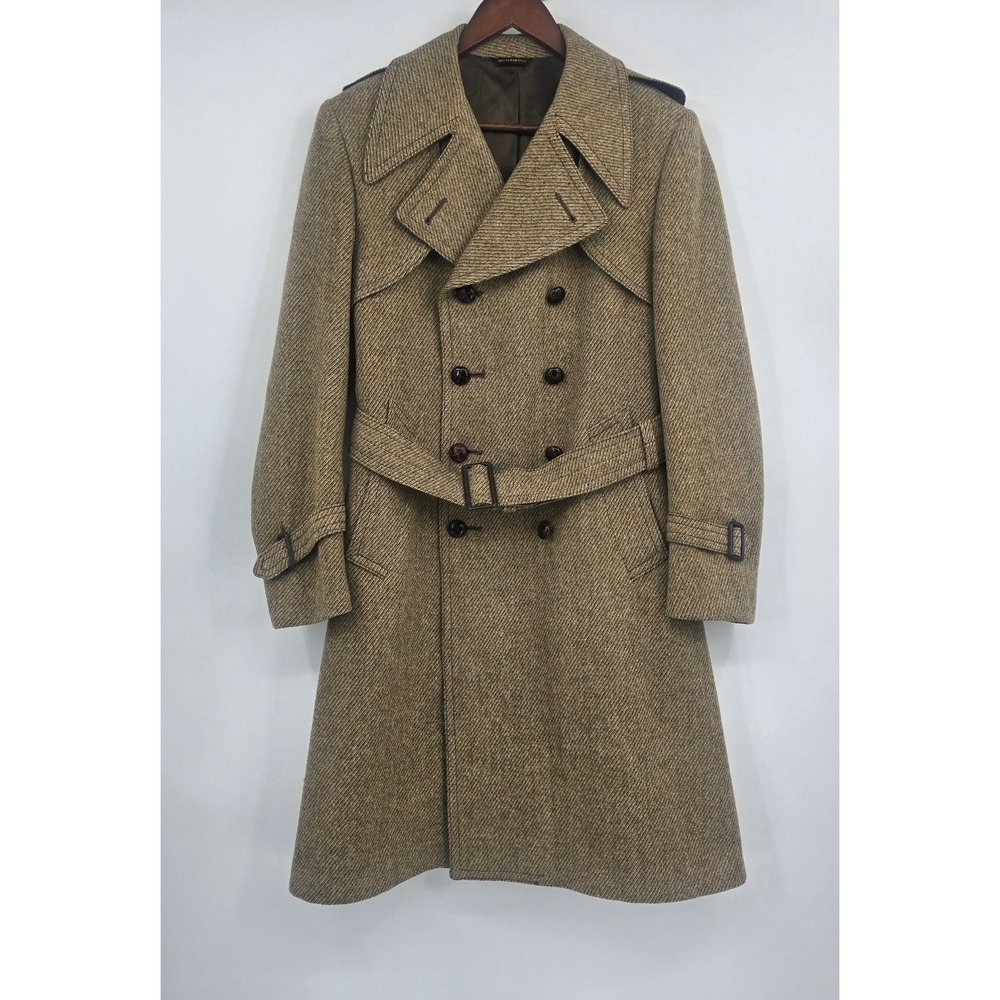Vintage Magee's Tweed Trench Coat Women's M Dark Academia Equestrian